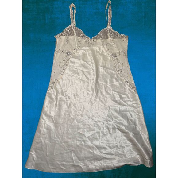 Size Large Vera Satin Sequin Slip Dress - Picture 1 of 4